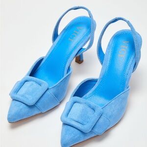 Vici Sky Blue Suede Heels